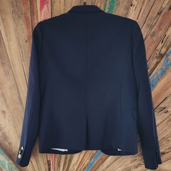 J. Crew schoolboy strong shoulder 2 gold button wool jacket/blazer Sz 2 - Picture 6 of 14